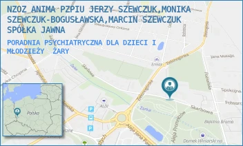 PORADNIA PSYCHIATRYCZNA DLA DZIECI I MŁODZIEŻY - NZOZ ANIMA PZPIU JERZY SZEWCZUK,MONIKA SZEWCZUK-BOGUSŁAWSKA,MARCIN SZEWCZUK SPÓŁKA JAWNA - UL. SKARBOWA 2,  ŻARY