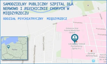 ODDZIAŁ PSYCHIATRYCZNY - SAMODZIELNY PUBLICZNY SZPITAL DLA NERWOWO I PSYCHICZNIE CHORYCH W MIĘDZYRZECZU - UL. POZNAŃSKA 109,  MIĘDZYRZECZ