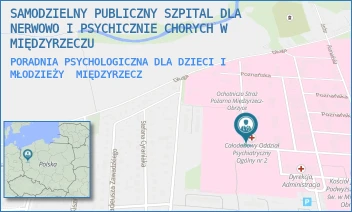 PORADNIA PSYCHOLOGICZNA DLA DZIECI I MŁODZIEŻY - SAMODZIELNY PUBLICZNY SZPITAL DLA NERWOWO I PSYCHICZNIE CHORYCH W MIĘDZYRZECZU - UL. POZNAŃSKA 109,  MIĘDZYRZECZ