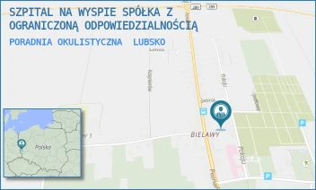 PORADNIA OKULISTYCZNA - SZPITAL NA WYSPIE SPÓŁKA Z OGRANICZONĄ ODPOWIEDZIALNOŚCIĄ - UL. POKOJU 1A,  LUBSKO