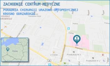 PORADNIA CHIRURGII URAZOWO-ORTOPEDYCZNEJ - ZACHODNIE CENTRUM MEDYCZNE SPÓŁKA Z OGRANICZONĄ ODPOWIEDZIALNOŚCIĄ - UL. PIASTÓW 3,  KROSNO ODRZAŃSKIE