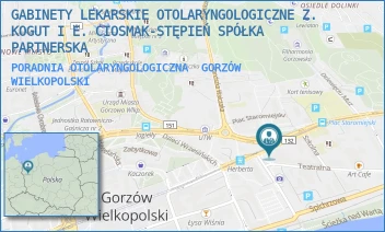 PORADNIA OTOLARYNGOLOGICZNA - GABINETY LEKARSKIE OTOLARYNGOLOGICZNE Z. KOGUT I E. CIOSMAK-STĘPIEŃ SPÓŁKA PARTNERSKA - UL. WARSZAWSKA 6/210,  GORZÓW WIELKOPOLSKI