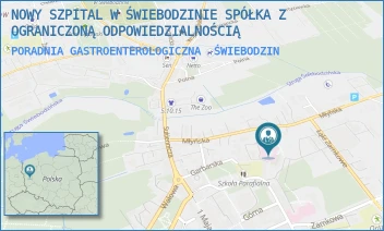 PORADNIA GASTROENTEROLOGICZNA - NOWY SZPITAL W ŚWIEBODZINIE SPÓŁKA Z OGRANICZONĄ ODPOWIEDZIALNOŚCIĄ - UL. MŁYŃSKA 6,  ŚWIEBODZIN