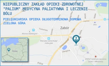 PIELĘGNIARSKA OPIEKA DŁUGOTERMINOWA DOMOWA - NIEPUBLICZNY ZAKŁAD OPIEKI ZDROWOTNEJ "PALIUM" MEDYCYNA PALIATYWNA I LECZENIE BÓLU - UL. ZAMKOWA 7/6 A,  ZIELONA GÓRA