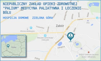 HOSPICJA DOMOWE - NIEPUBLICZNY ZAKŁAD OPIEKI ZDROWOTNEJ "PALIUM" MEDYCYNA PALIATYWNA I LECZENIE BÓLU - UL. ZAMKOWA 7/6 A,  ZIELONA GÓRA