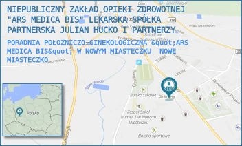 PORADNIA POŁOŻNICZO-GINEKOLOGICZNA "ARS MEDICA BIS" W NOWYM MIASTECZKU - NIEPUBLICZNY ZAKŁAD OPIEKI ZDROWOTNEJ "ARS MEDICA BIS" LEKARSKA SPÓŁKA PARTNERSKA JULIAN HUCKO I PARTNERZY - UL. SZKOLNA 1,  NOWE MIASTECZKO