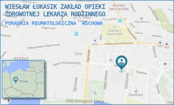 PORADNIA REUMATOLOGICZNA - WIESŁAW ŁUKASIK ZAKŁAD OPIEKI ZDROWOTNEJ LEKARZA RODZINNEGO - UL. ZIELONY RYNEK 7,  WSCHOWA