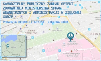 PORADNIA REHABILITACYJNA - SAMODZIELNY PUBLICZNY ZAKŁAD OPIEKI ZDROWOTNEJ MINISTERSTWA SPRAW WEWNĘTRZNYCH I ADMINISTRACJI W ZIELONEJ GÓRZE - UL. WAZÓW 42,  ZIELONA GÓRA