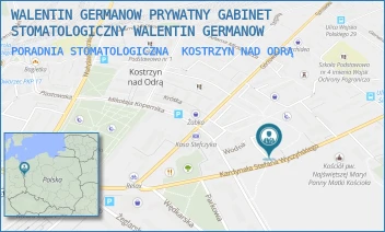 PORADNIA STOMATOLOGICZNA - WALENTIN GERMANOW PRYWATNY GABINET STOMATOLOGICZNY WALENTIN GERMANOW - UL. KARD. STEFANA WYSZYŃSKIEGO 23,  KOSTRZYN NAD ODRĄ