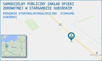 PORADNIA OTORYNOLARYNGOLOGICZNA - SAMODZIELNY PUBLICZNY ZAKŁAD OPIEKI ZDROWOTNEJ W STARGARDZIE GUBIŃSKIM - UL. STARGARD GUBIŃSKI 1,  STARGARD GUBIŃSKI