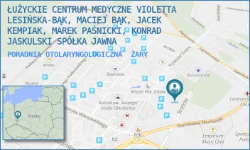 PORADNIA OTOLARYNGOLOGICZNA - ŁUŻYCKIE CENTRUM MEDYCZNE VIOLETTA LESIŃSKA-BĄK, MACIEJ BĄK, JACEK KEMPIAK, MAREK PAŚNICKI, KONRAD JASKULSKI SPÓŁKA JAWNA - UL. STRZELCÓW 10,  ŻARY