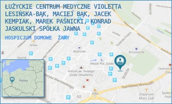HOSPICJUM DOMOWE - ŁUŻYCKIE CENTRUM MEDYCZNE VIOLETTA LESIŃSKA-BĄK, MACIEJ BĄK, JACEK KEMPIAK, MAREK PAŚNICKI, KONRAD JASKULSKI SPÓŁKA JAWNA - UL. STRZELCÓW 10,  ŻARY