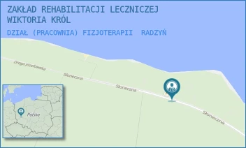 DZIAŁ (PRACOWNIA) FIZJOTERAPII - ZAKŁAD REHABILITACJI LECZNICZEJ WIKTORIA KRÓL - UL. SŁONECZNA 51,  RADZYŃ