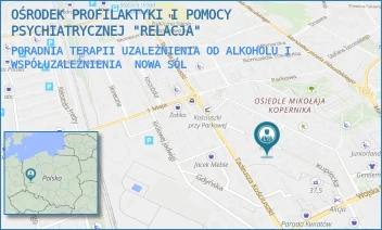 PORADNIA TERAPII UZALEŻNIENIA OD ALKOHOLU I WSPÓŁUZALEŻNIENIA - OŚRODEK PROFILAKTYKI I POMOCY PSYCHIATRYCZNEJ "RELACJA" - UL. KUPIECKA 17,  NOWA SÓL