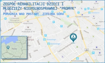 PORADNIA WAD POSTAWY - ZESPÓŁ REHABILITACJI DZIECI I MŁODZIEŻY NIEPEŁNOSPRAWNEJ "PROMYK" - UL. BARTOSZA GŁOWACKIEGO 8A,  ZIELONA GÓRA
