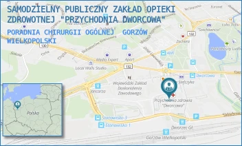 PORADNIA CHIRURGII OGÓLNEJ - SAMODZIELNY PUBLICZNY ZAKŁAD OPIEKI ZDROWOTNEJ "PRZYCHODNIA DWORCOWA" - UL. DWORCOWA 4,  GORZÓW WIELKOPOLSKI