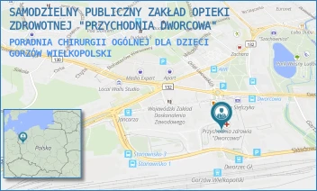 PORADNIA CHIRURGII OGÓLNEJ DLA DZIECI - SAMODZIELNY PUBLICZNY ZAKŁAD OPIEKI ZDROWOTNEJ "PRZYCHODNIA DWORCOWA" - UL. DWORCOWA 4,  GORZÓW WIELKOPOLSKI