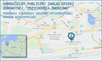 PORADNIA CHIRURGII URAZOWO-ORTOPEDYCZNEJ - SAMODZIELNY PUBLICZNY ZAKŁAD OPIEKI ZDROWOTNEJ "PRZYCHODNIA DWORCOWA" - UL. DWORCOWA 4,  GORZÓW WIELKOPOLSKI