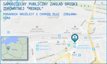 PORADNIA GRUŹLICY I CHORÓB PŁUC - SAMODZIELNY PUBLICZNY ZAKŁAD OPIEKI ZDROWOTNEJ "MEDKOL" - PLAC KOLEJARZA 1,  ZIELONA GÓRA