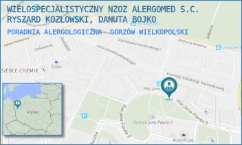 PORADNIA ALERGOLOGICZNA - WIELOSPECJALISTYCZNY NZOZ ALERGOMED S.C. RYSZARD KOZŁOWSKI, DANUTA BOJKO - PL. JANA PAWŁA II 50A01-02,  GORZÓW WIELKOPOLSKI