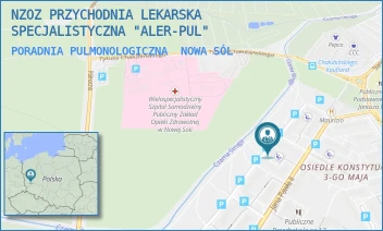 PORADNIA PULMONOLOGICZNA - NZOZ PRZYCHODNIA LEKARSKA SPECJALISTYCZNA "ALER-PUL" - UL. OŚ. KONSTYTUCJI 3 MAJA 23/G,  NOWA SÓL