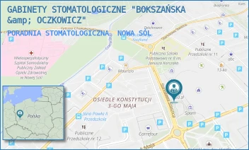 PORADNIA STOMATOLOGICZNA - IWONA BOKSZAŃSKA, JOANNA OCZKOWICZ-GRAJNER NIEPUBLICZNY ZAKŁAD OPIEKI ZDROWOTNEJ GABINETY STOMATOLOGICZNE "BOKSZAŃSKA&amp;OCZKOWICZ" - UL. STASZICA 17/20,  NOWA SÓL
