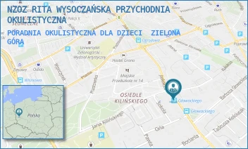 PORADNIA OKULISTYCZNA DLA DZIECI - NZOZ RITA WYSOCZAŃSKA PRZYCHODNIA OKULISTYCZNA - KUKUŁCZA 10/2,  ZIELONA GÓRA