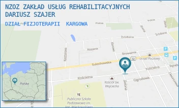 DZIAŁ FIZJOTERAPII - NZOZ ZAKŁAD USŁUG REHABILITACYJNYCH DARIUSZ SZAJER - UL. KOŚCIELNA 4,  KARGOWA
