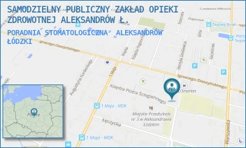 PORADNIA STOMATOLOGICZNA - SAMODZIELNY PUBLICZNY ZAKŁAD OPIEKI ZDROWOTNEJ ALEKSANDRÓW Ł. - UL. MARII SKŁODOWSKIEJ - CURIE 1,  ALEKSANDRÓW ŁÓDZKI