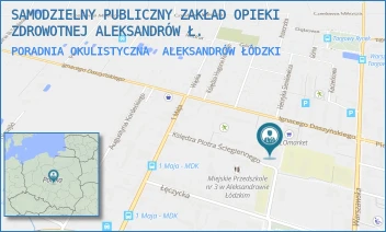 PORADNIA OKULISTYCZNA - SAMODZIELNY PUBLICZNY ZAKŁAD OPIEKI ZDROWOTNEJ ALEKSANDRÓW Ł. - UL. MARII SKŁODOWSKIEJ - CURIE 1,  ALEKSANDRÓW ŁÓDZKI