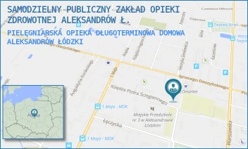 PIELĘGNIARSKA OPIEKA DŁUGOTERMINOWA DOMOWA - SAMODZIELNY PUBLICZNY ZAKŁAD OPIEKI ZDROWOTNEJ ALEKSANDRÓW Ł. - UL. MARII SKŁODOWSKIEJ - CURIE 1,  ALEKSANDRÓW ŁÓDZKI