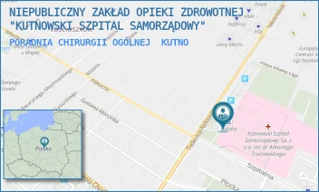PORADNIA CHIRURGII OGÓLNEJ - NIEPUBLICZNY ZAKŁAD OPIEKI ZDROWOTNEJ "KUTNOWSKI SZPITAL SAMORZĄDOWY" - UL. KOŚCIUSZKI 52,  KUTNO