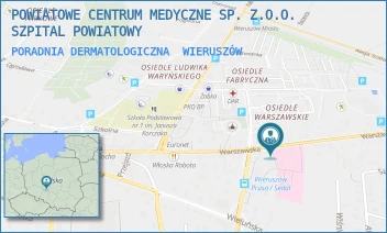 PORADNIA DERMATOLOGICZNA - POWIATOWE CENTRUM MEDYCZNE SP. Z.O.O. SZPITAL POWIATOWY - WARSZAWSKA 104,  WIERUSZÓW