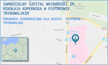 PORADNIA CHIRURGICZNA DLA DZIECI - SAMODZIELNY SZPITAL WOJEWÓDZKI IM. MIKOŁAJA KOPERNIKA W PIOTRKOWIE TRYBUNALSKIM - UL. RAKOWSKA 15,  PIOTRKÓW TRYBUNALSKI