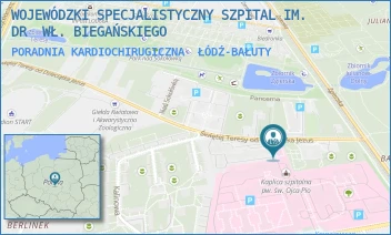 PORADNIA KARDIOCHIRUGICZNA - WOJEWÓDZKI SPECJALISTYCZNY SZPITAL IM. DR  WŁ. BIEGAŃSKIEGO - UL. GEN. KAROLA KNIAZIEWICZA 1/5,  ŁÓDŹ-BAŁUTY