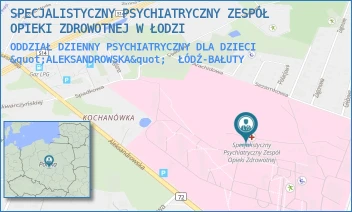 ODDZIAŁ DZIENNY PSYCHIATRYCZNY DLA DZIECI "ALEKSANDROWSKA" - SPECJALISTYCZNY PSYCHIATRYCZNY ZESPÓŁ OPIEKI ZDROWOTNEJ W ŁODZI - UL. ALEKSANDROWSKA 159,  ŁÓDŹ-BAŁUTY