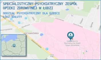 ODDZIAŁ PSYCHIATRYCZNY DLA DZIECI - SPECJALISTYCZNY PSYCHIATRYCZNY ZESPÓŁ OPIEKI ZDROWOTNEJ W ŁODZI - UL. ALEKSANDROWSKA 159,  ŁÓDŹ-BAŁUTY