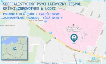PORADNIA DLA OSÓB Z CAŁOŚCIOWYMI ZABURZENIAMI ROZWOJU - SPECJALISTYCZNY PSYCHIATRYCZNY ZESPÓŁ OPIEKI ZDROWOTNEJ W ŁODZI - UL. ALEKSANDROWSKA 159,  ŁÓDŹ-BAŁUTY