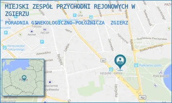 PORADNIA GINEKOLOGICZNO-POŁOŻNICZA - MIEJSKI ZESPÓŁ PRZYCHODNI REJONOWYCH W ZGIERZU - UL. ŁĘCZYCKA 24A,  ZGIERZ