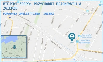 PORADNIA OKULISTYCZNA - MIEJSKI ZESPÓŁ PRZYCHODNI REJONOWYCH W ZGIERZU - UL. STANISŁAWA FIJAŁKOWSKIEGO 2,  ZGIERZ