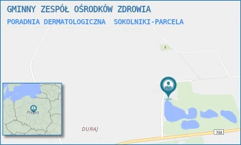 PORADNIA DERMATOLOGICZNA - GMINNY ZESPÓŁ OŚRODKÓW ZDROWIA - UL. SOKOLNIKI PARCELA 5,  SOKOLNIKI-PARCELA
