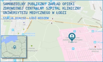 STACJA DIALIZ - SAMODZIELNY PUBLICZNY ZAKŁAD OPIEKI ZDROWOTNEJ CENTRALNY SZPITAL KLINICZNY UNIWERSYTETU MEDYCZNEGO W ŁODZI - UL. POMORSKA 251,  ŁÓDŹ-WIDZEW
