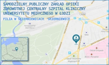 FILIA W SKIERNIEWICACH - SAMODZIELNY PUBLICZNY ZAKŁAD OPIEKI ZDROWOTNEJ CENTRALNY SZPITAL KLINICZNY UNIWERSYTETU MEDYCZNEGO W ŁODZI - UL. JOACHIMA LELEWELA 5,  SKIERNIEWICE