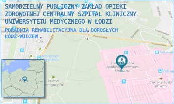 PORADNIA REHABILITACYJNA DLA DOROSŁYCH - SAMODZIELNY PUBLICZNY ZAKŁAD OPIEKI ZDROWOTNEJ CENTRALNY SZPITAL KLINICZNY UNIWERSYTETU MEDYCZNEGO W ŁODZI - UL. POMORSKA 251,  ŁÓDŹ-WIDZEW