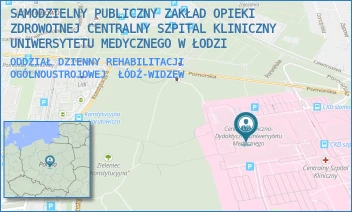 ODDZIAŁ DZIENNY REHABILITACJI OGÓLNOUSTROJOWEJ - SAMODZIELNY PUBLICZNY ZAKŁAD OPIEKI ZDROWOTNEJ CENTRALNY SZPITAL KLINICZNY UNIWERSYTETU MEDYCZNEGO W ŁODZI - UL. POMORSKA 251,  ŁÓDŹ-WIDZEW