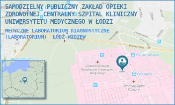 MEDYCZNE LABORATORIUM DIAGNOSTYCZNE (LABORATORIUM) - SAMODZIELNY PUBLICZNY ZAKŁAD OPIEKI ZDROWOTNEJ CENTRALNY SZPITAL KLINICZNY UNIWERSYTETU MEDYCZNEGO W ŁODZI - UL. POMORSKA 251,  ŁÓDŹ-WIDZEW