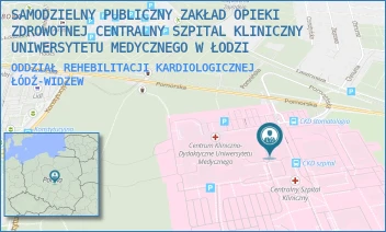 ODDZIAŁ REHEBILITACJI KARDIOLOGICZNEJ - SAMODZIELNY PUBLICZNY ZAKŁAD OPIEKI ZDROWOTNEJ CENTRALNY SZPITAL KLINICZNY UNIWERSYTETU MEDYCZNEGO W ŁODZI - UL. POMORSKA 251,  ŁÓDŹ-WIDZEW