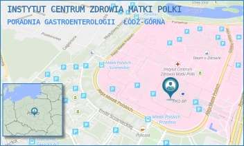 PORADNIA GASTROENTEROLOGII - INSTYTUT CENTRUM ZDROWIA MATKI POLKI - UL. RZGOWSKA 281/289,  ŁÓDŹ-GÓRNA