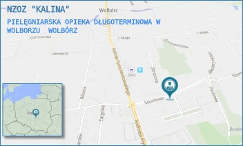 PIELĘGNIARSKA OPIEKA DŁUGOTERMINOWA W WOLBORZU - NZOZ "KALINA" - UL. SPORTOWA 32/34,  WOLBÓRZ