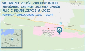 PORADNIA TORAKOCHIRURGICZNA - WOJEWÓDZKI ZESPÓŁ ZAKŁADÓW OPIEKI ZDROWOTNEJ CENTRUM LECZENIA CHORÓB PŁUC I REHABILITACJI W ŁODZI - UL. SZPITALNA 5,  TUSZYN